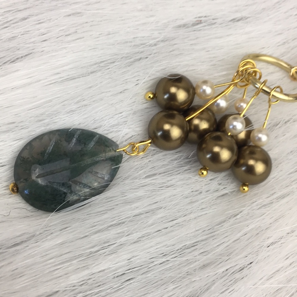 ❤️SOLD❤️Swarovski bronze beaded gold earrings - Picture 5 of 5